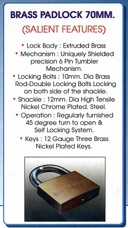[ BRASS PADLOCK 70 MM ]