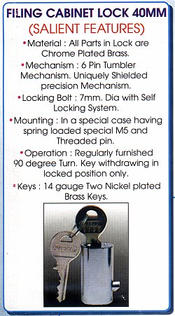 [ FILLING CABINET LOCK 40 MM ]